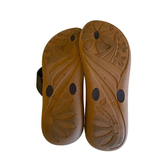 Okabashi Black Flip Flop Sandals Size M/L 8 - Picture 4 of 6
